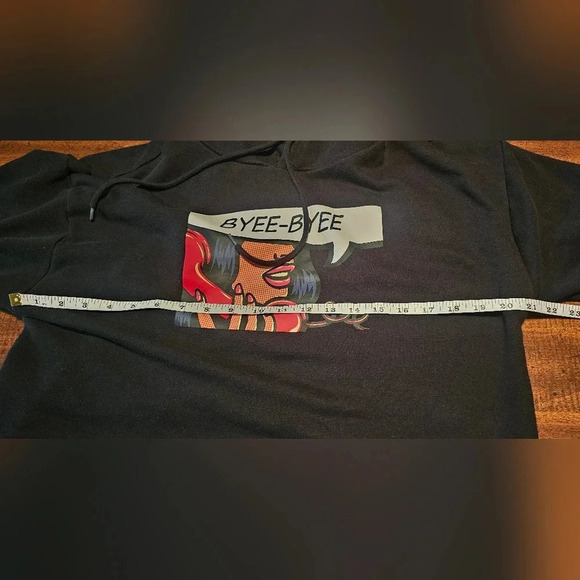 Forever 21 Women's Byee Byee Graphic Print Long Sleeve Crop Top Hoodie Large - Picture 9 of 10